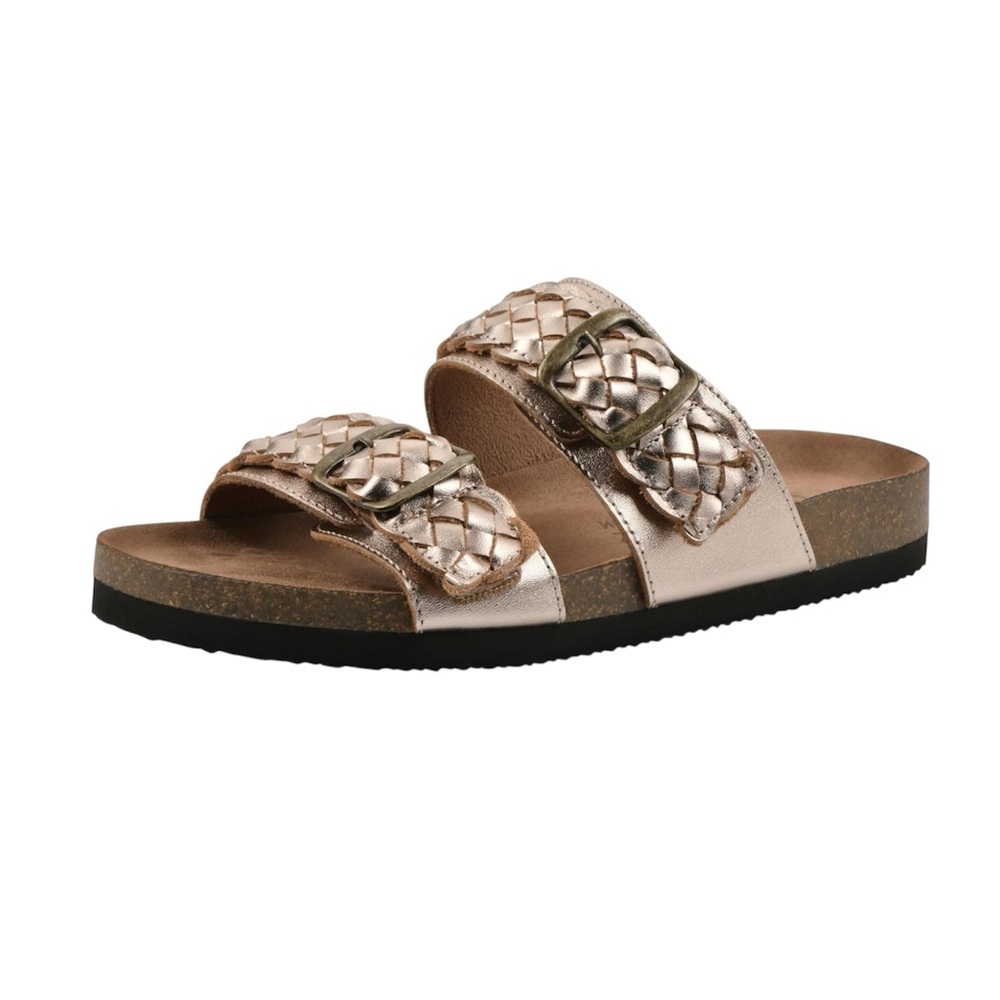 WHITE MOUNTAIN Women's Braided Double-Buckle Signature Footbed Sandal - Picture 1 of 10